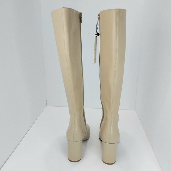 Mango Leather Retro Knee Boots, NWT, Size EUR 38|US 7.5 - Picture 4 of 13